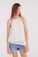 Springfield Top escote halter crochet amarillo