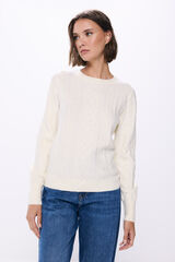 Springfield Suéter cable knit marfil