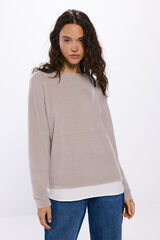 Springfield Playera chenilla combinada botones hombro café