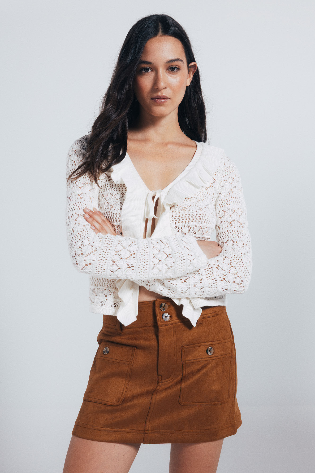 Springfield Falda short de ante caf&eacute;