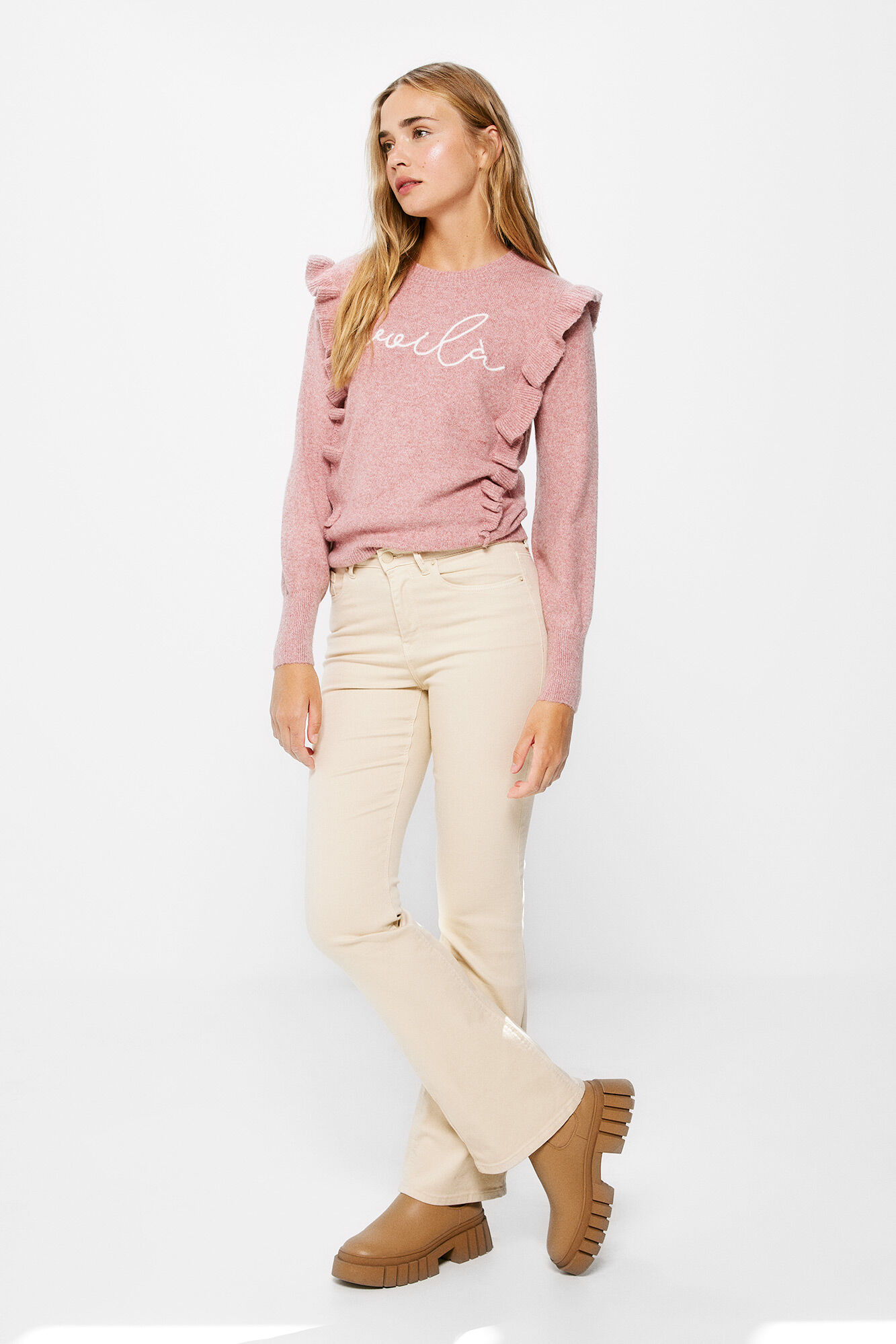 Springfield Su&eacute;ter Voil&agrave; Volantes rosa