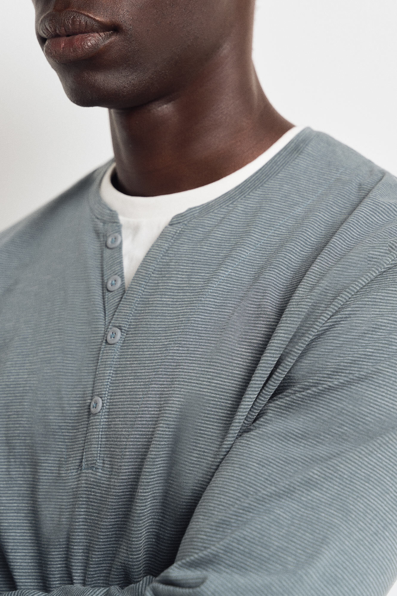 Springfield Camiseta manga larga cuello panadero rayas azul