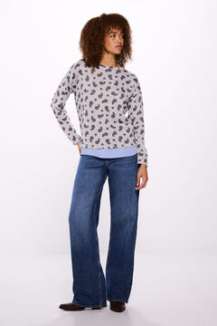 Springfield Playera estampada combinada gris