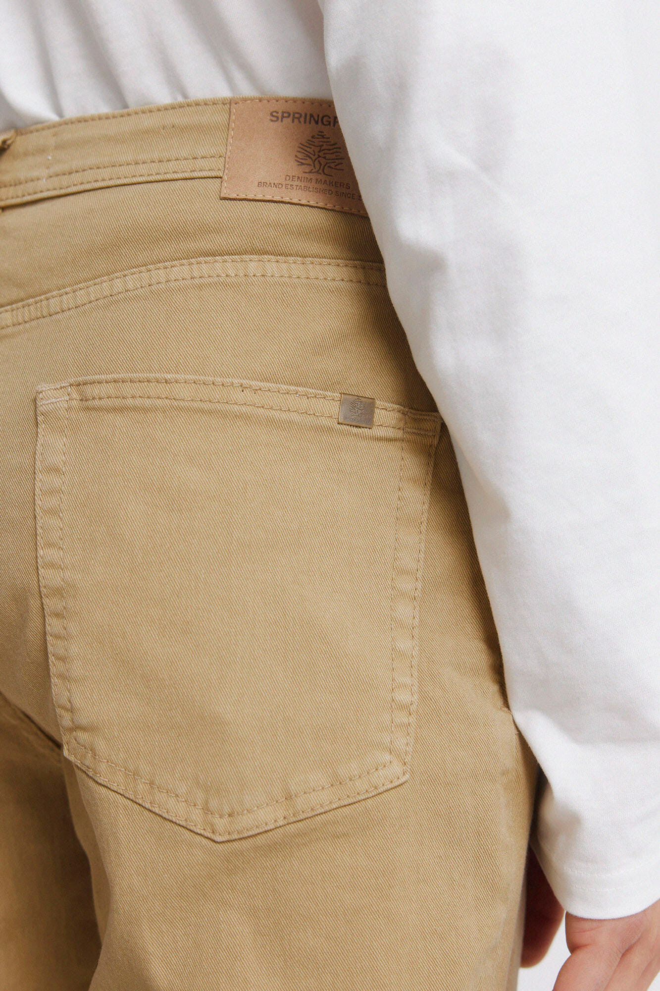 Springfield Pantal&oacute;n de 5 bolsillos lavado slim fit beige