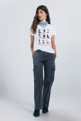 Springfield Pantalones cargo algodón gris