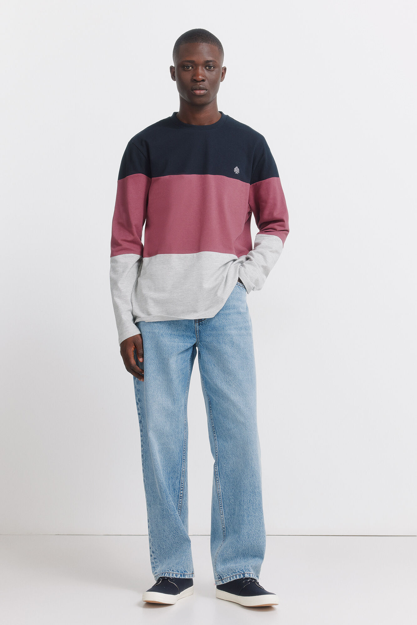 Springfield Camiseta manga larga piqu&eacute; bloques azul