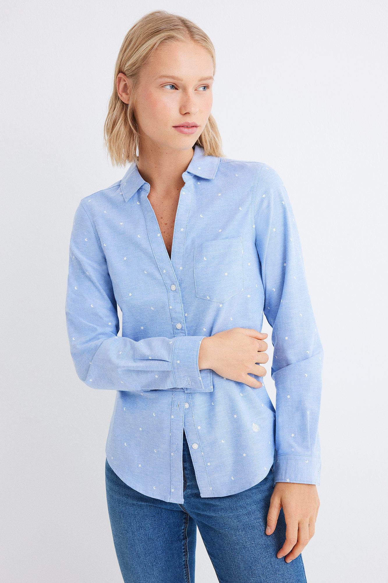 Springfield Camisa Oxford algod&oacute;n azul indigo