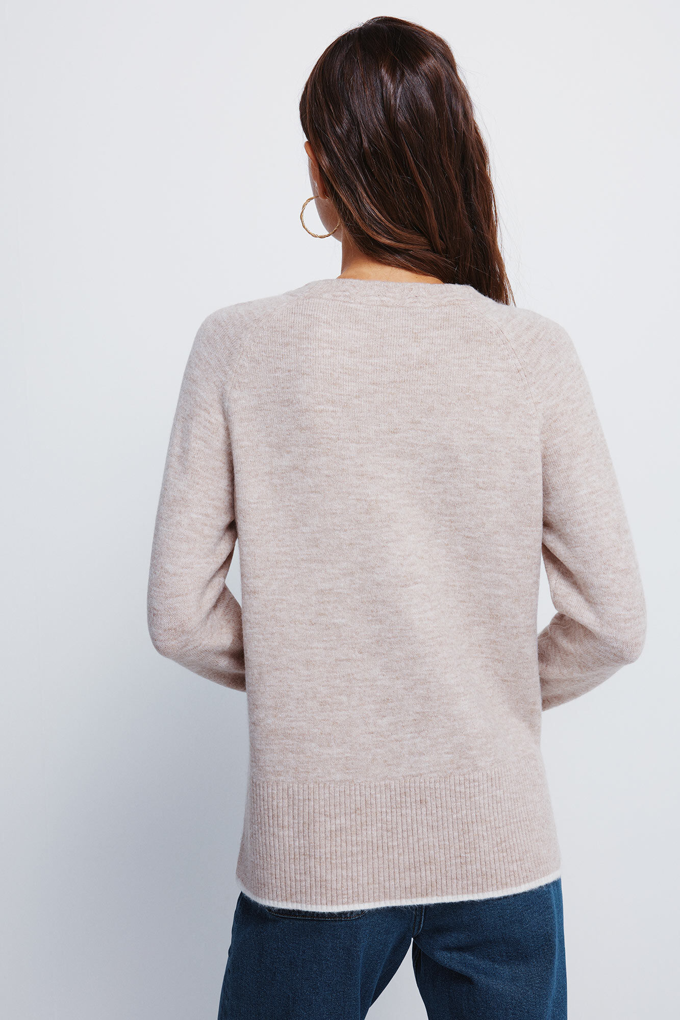 Springfield Su&eacute;ter cuello trenzado caf&eacute;