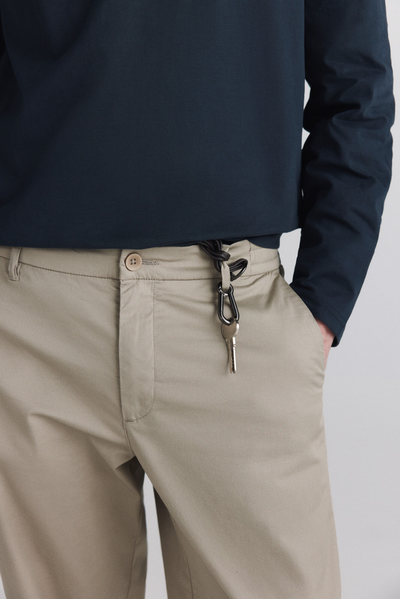 Springfield Pantal&oacute;n ligero straight fit caf&eacute;