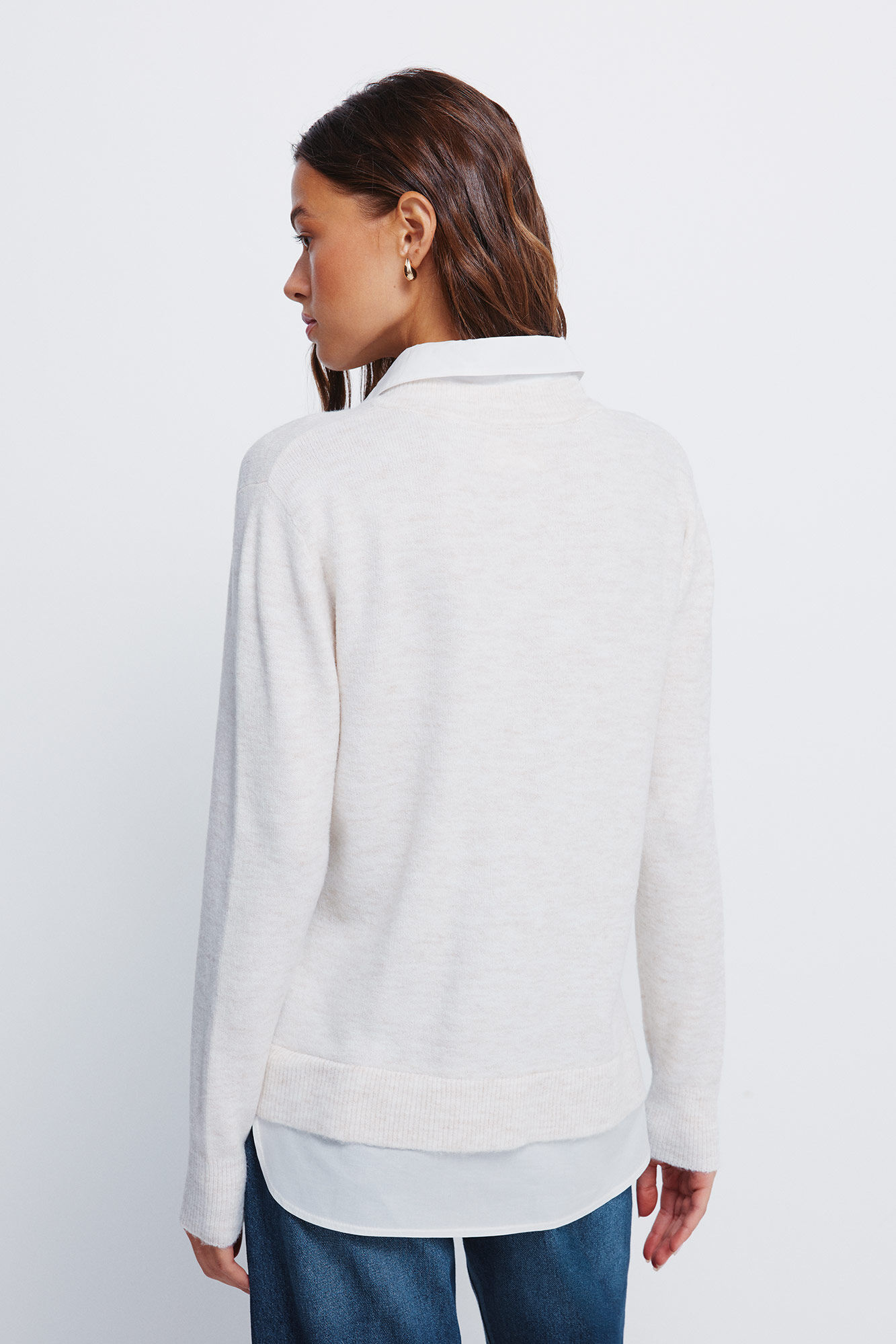 Springfield Su&eacute;ter combinado camisero blanco