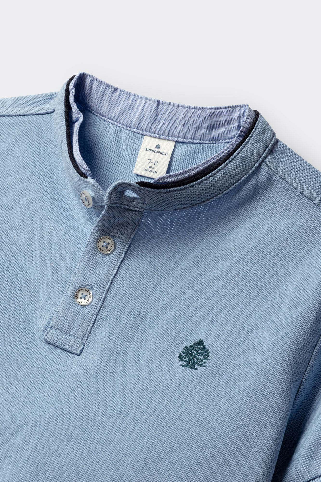 Springfield Kids Polo cuello mao de chambray para ni&ntilde;o azul
