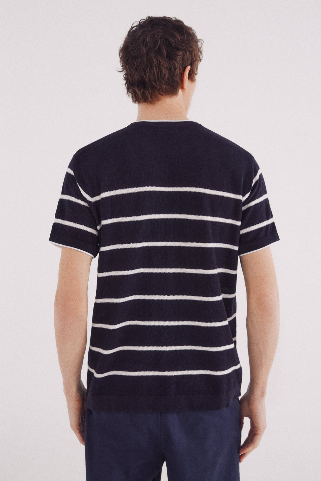 Springfield Su&eacute;ter manga corta rayas y estructura marino