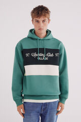 Springfield Sudadera con capucha y corte de luchador verde