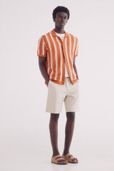 Springfield Bermuda piqué rayas comfort slim fit beige