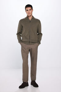 Springfield Pantalón chino microestampado slim fit café