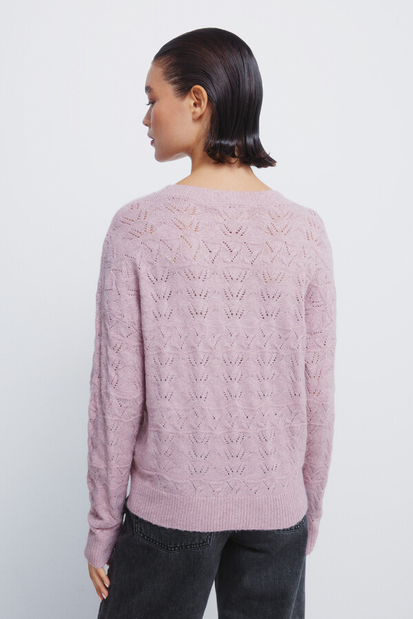 Springfield Jersey de punto de lúrex rosa