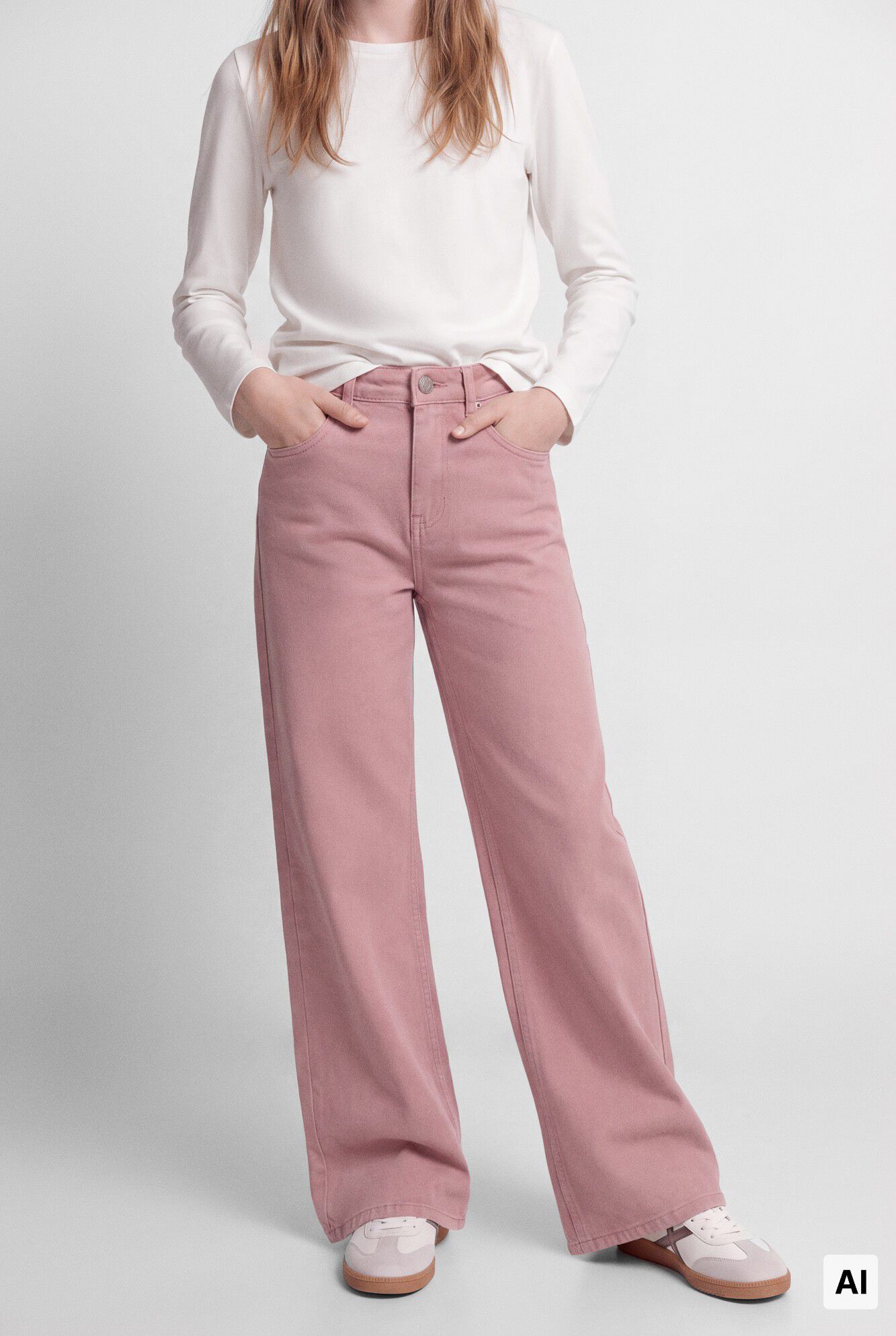 Springfield Kids Pantal&oacute;n culotte de sarga b&aacute;sico para ni&ntilde;a rosa