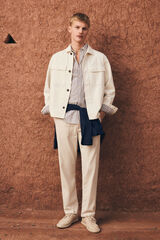 Springfield Pantal&oacute;n chino comfort fit de lino beige