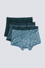 Springfield Pack 3 bóxeres camaleones y rayas azul indigo