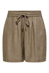 Only Shorts de lino cintura ajustable gris