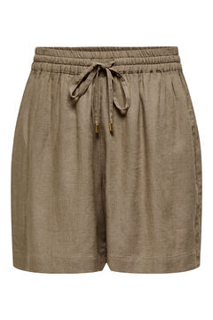 Springfield Shorts de lino cintura ajustable gris