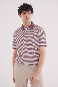 Springfield Polo piqué básico rayas regular fit púrpura