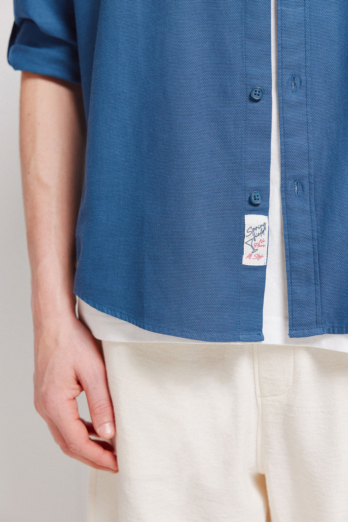 Springfield Camisa estructurada azul tinta