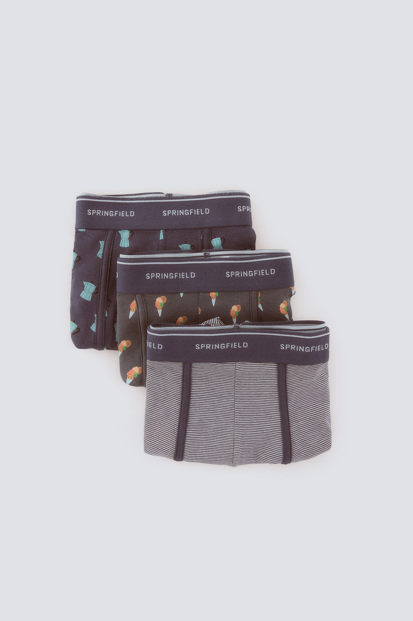 Springfield Pack 3 boxers caf&eacute; con helado