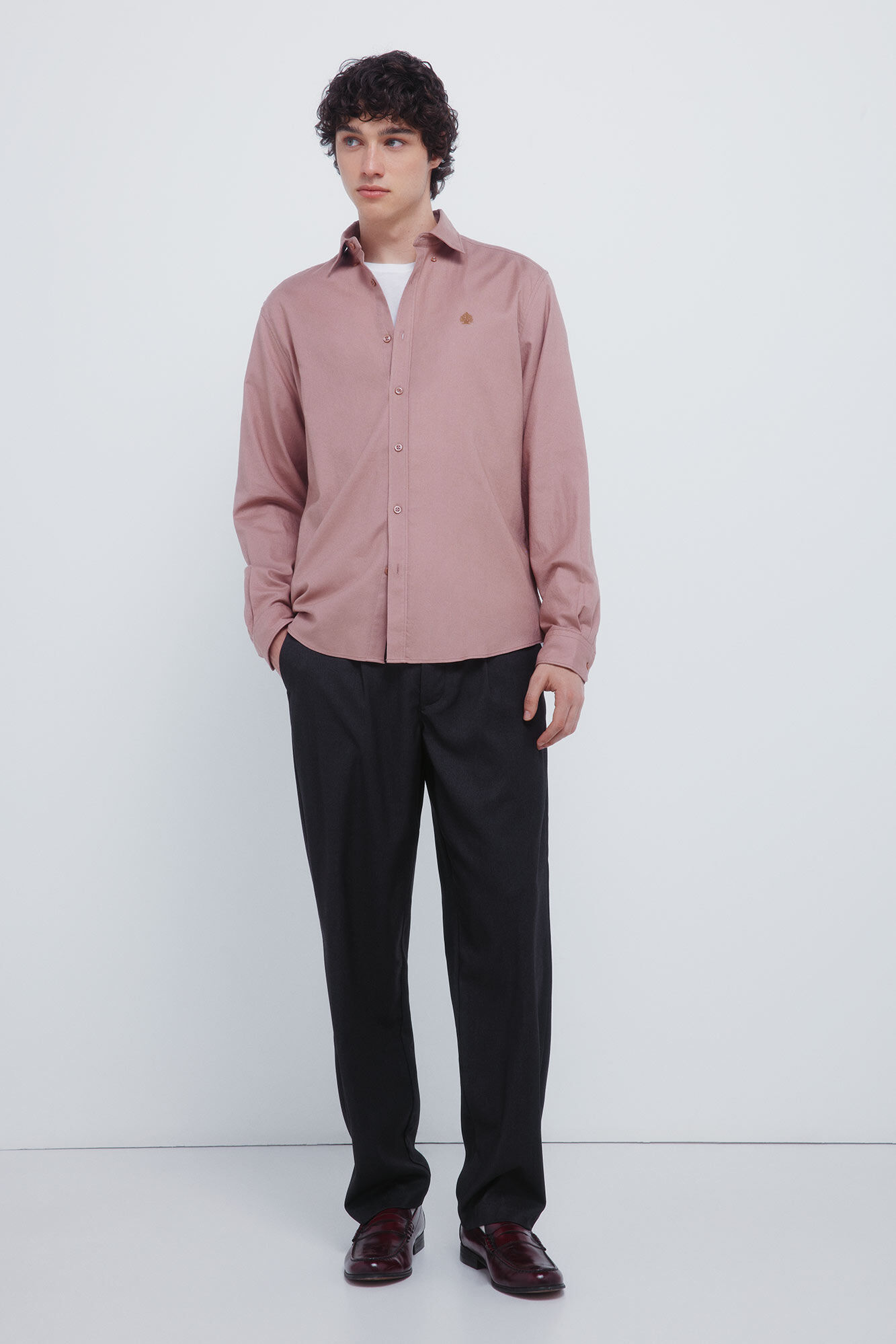 Springfield Camisa de franela con coderas rosa