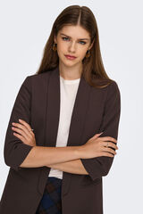 Only Blazer abierta manga remangada caf&eacute;