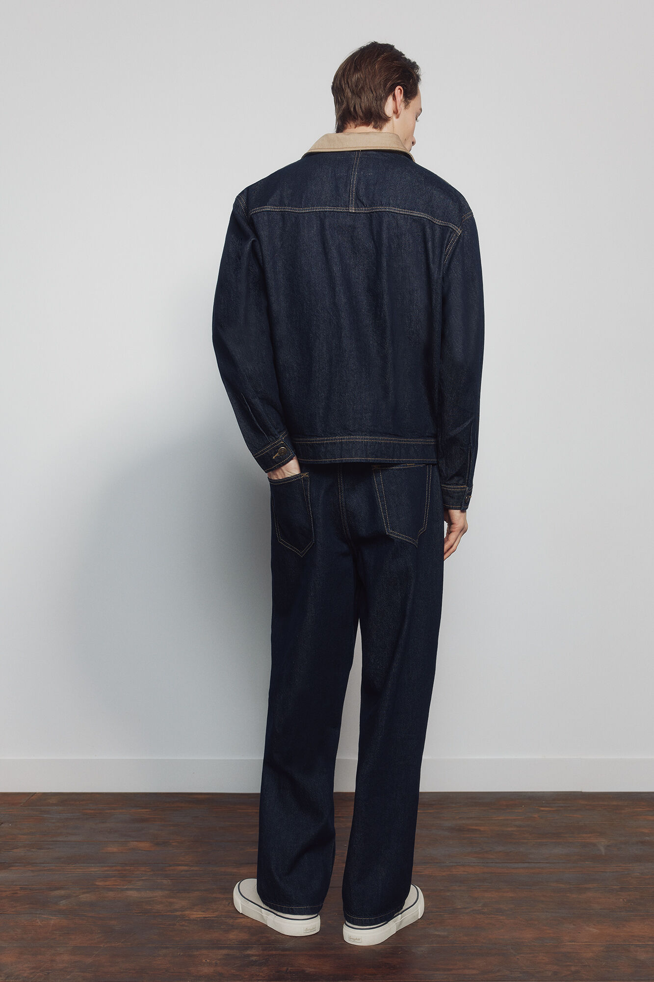 Springfield Jeans lavado desencolado wide leg marino