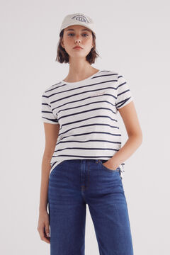 Springfield Playera rayas texto marino