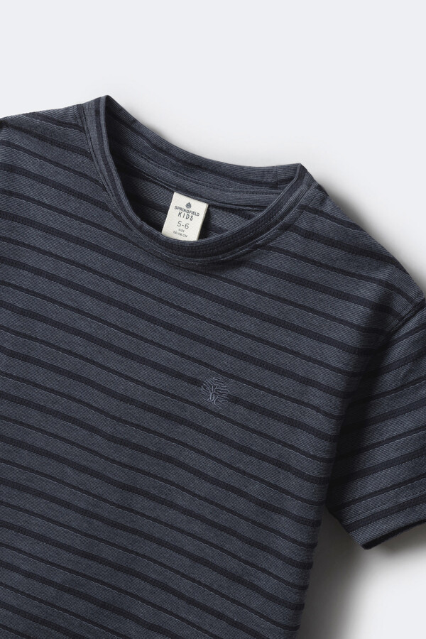 Springfield Kids Playera textura rayas niño azul