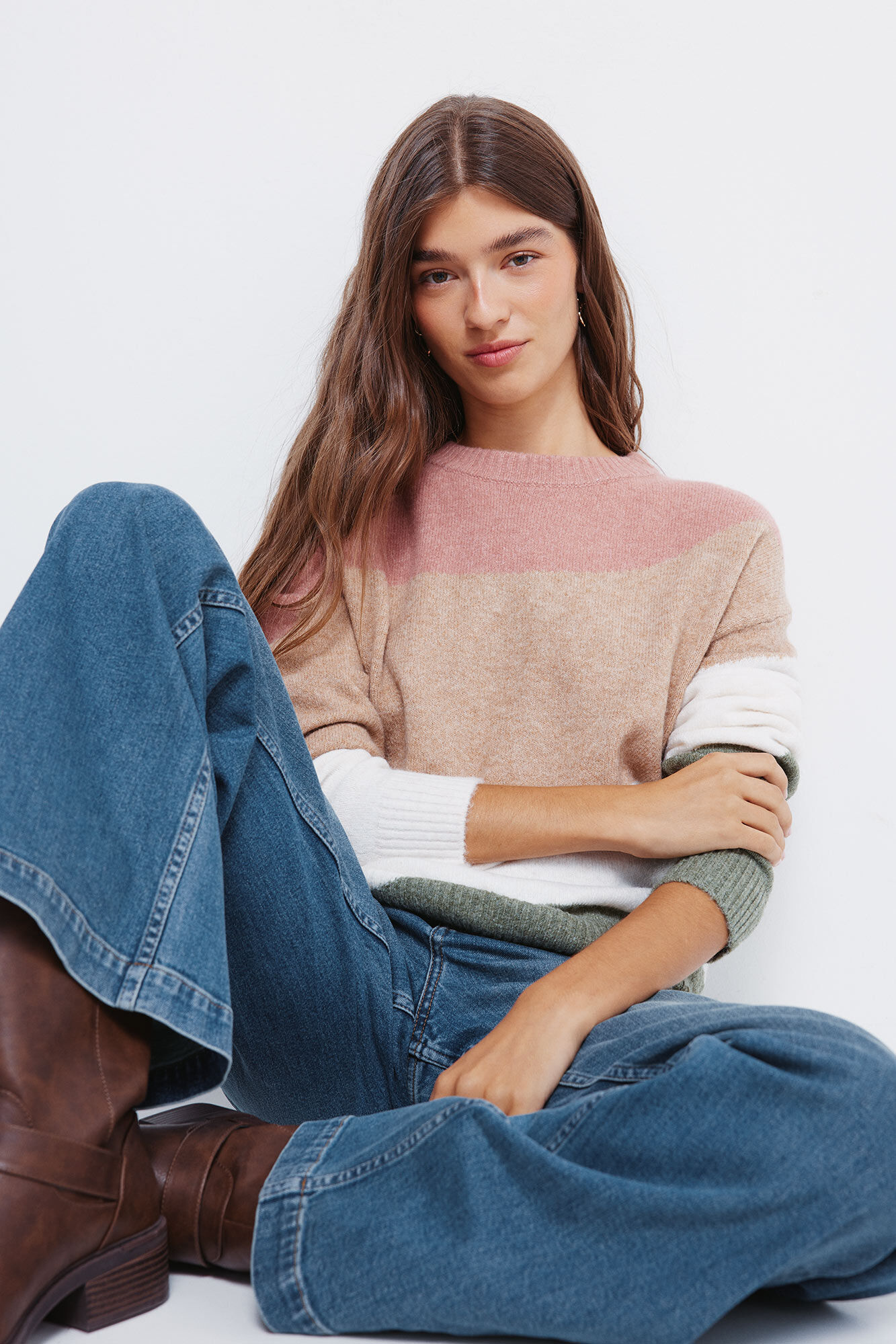 Springfield Su&eacute;ter multicolor caf&eacute;