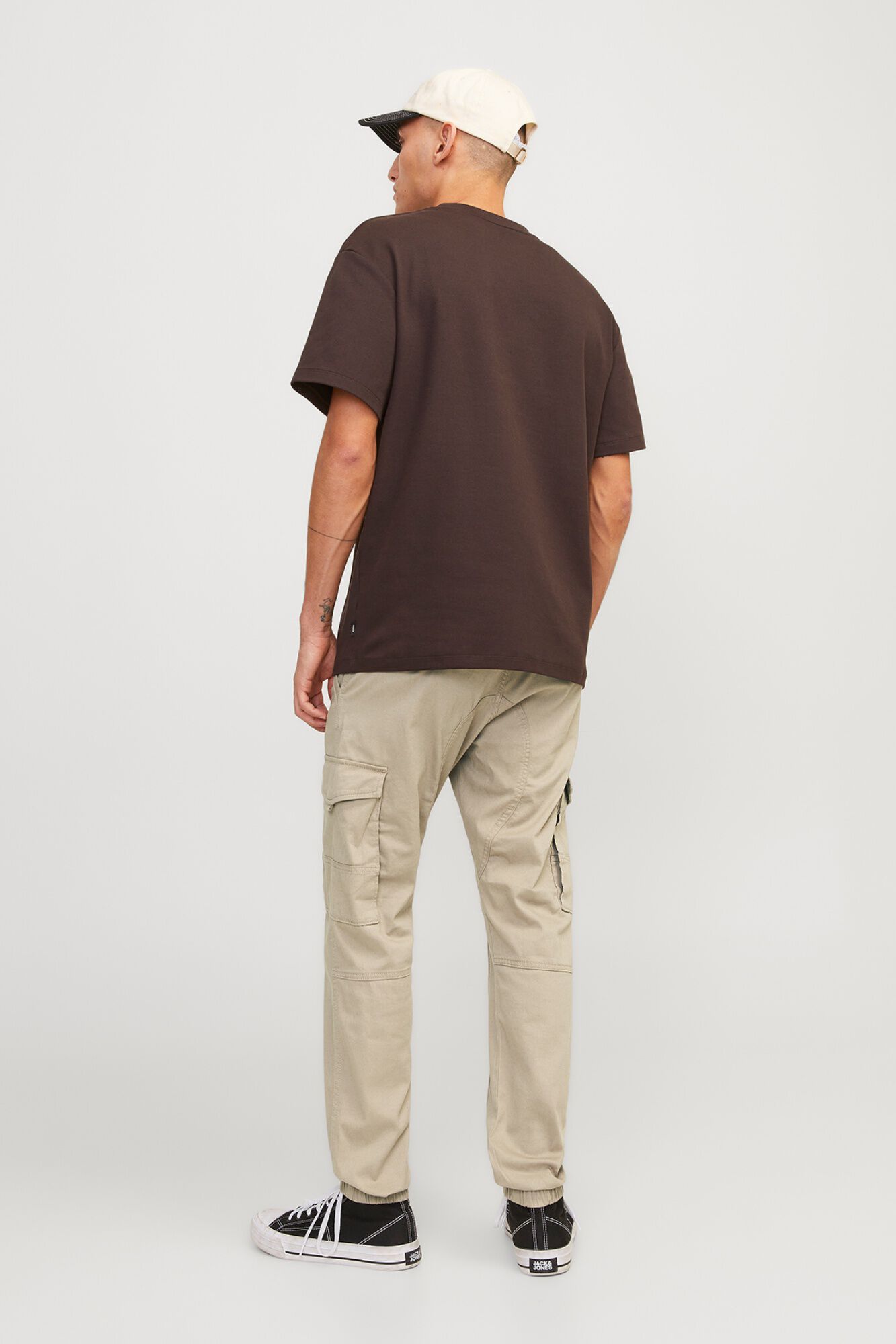 Jack & Jones Pantal&oacute;n cargo con pu&ntilde;o el&aacute;stico beige