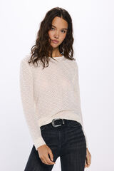 Springfield Playera estructura geométrica beige