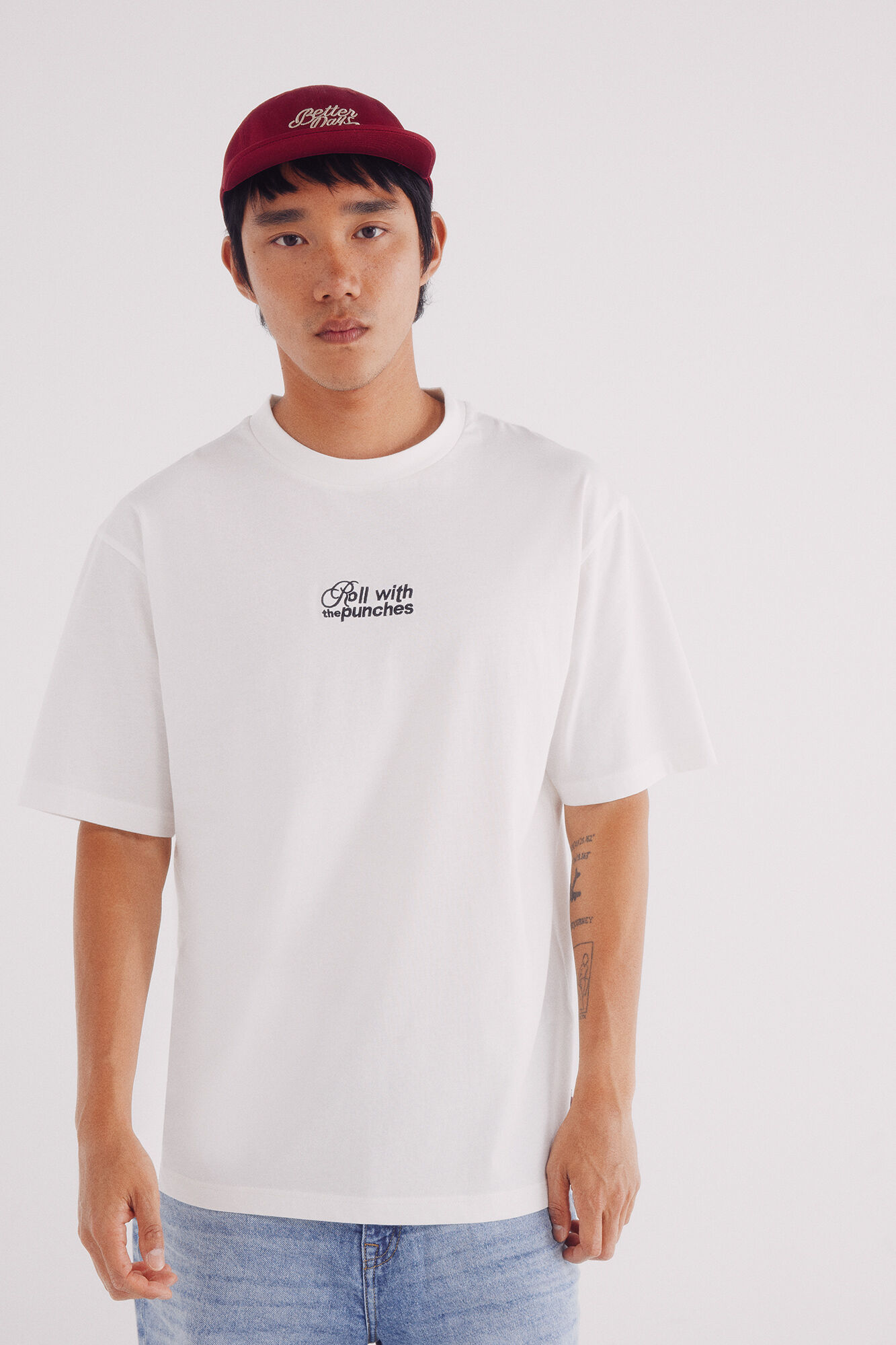 Springfield Camiseta roll with de punches marfil