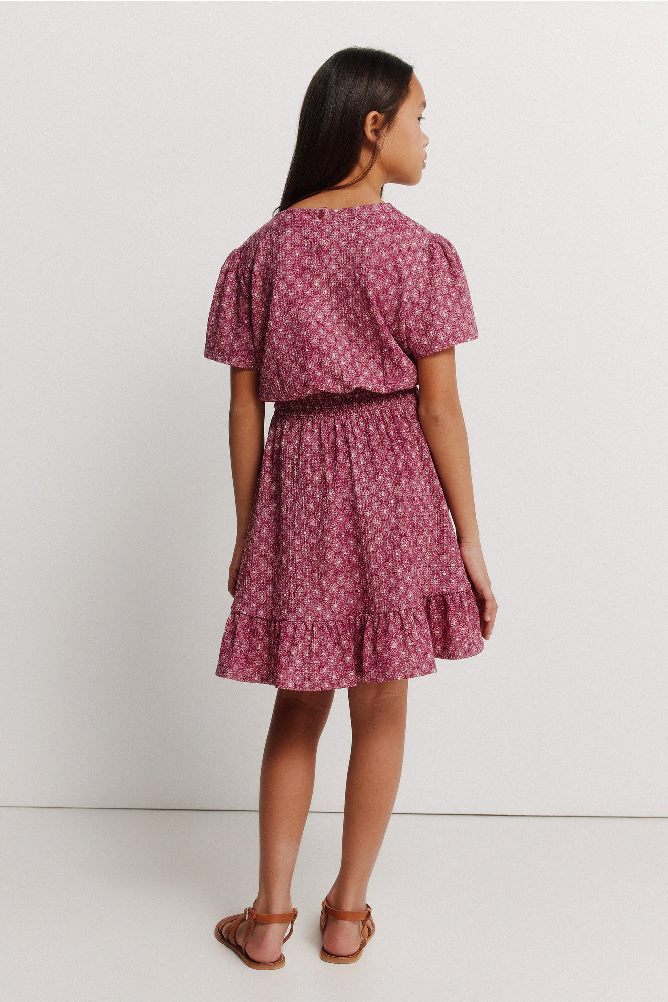 Springfield Kids Vestido manga corta IKAT para ni&ntilde;a morado/lila