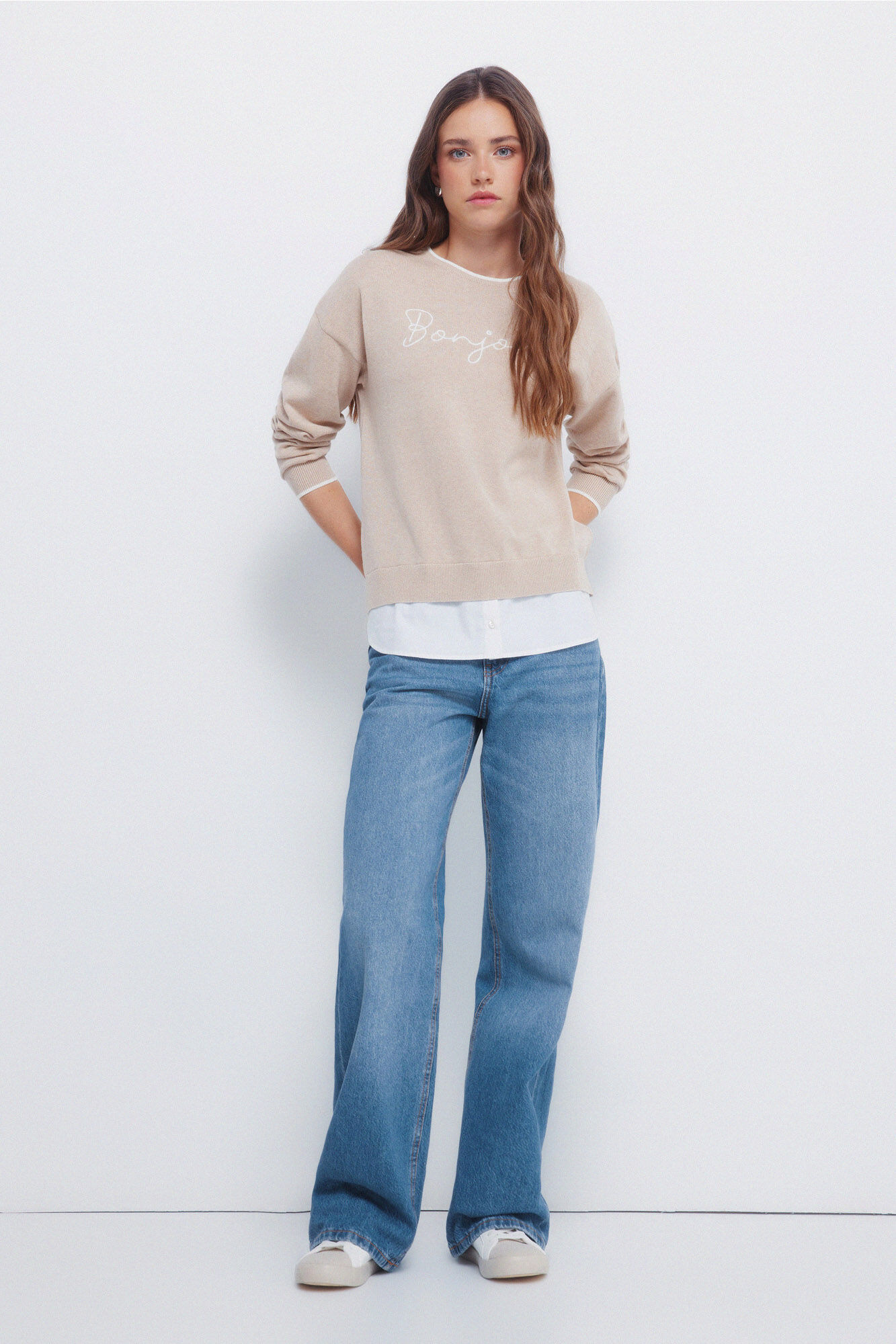 Springfield Jersey combinado "Bonjour" caf&eacute;