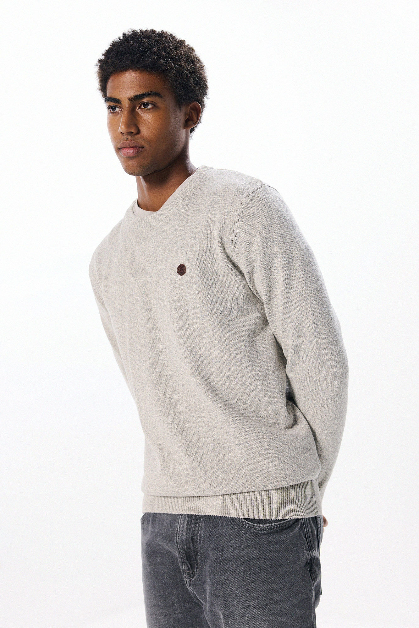 Springfield Su&eacute;ter liso torzal gris