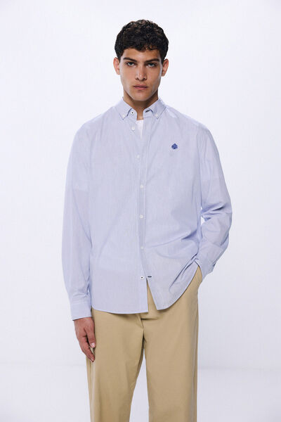 Springfield Camisa popelín rayas azul
