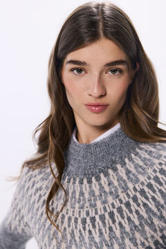 Springfield Suéter jacquard lurex tachuelas gris