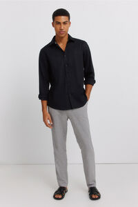 Springfield Pantal&oacute;n slim fit comfort de lino con estructura