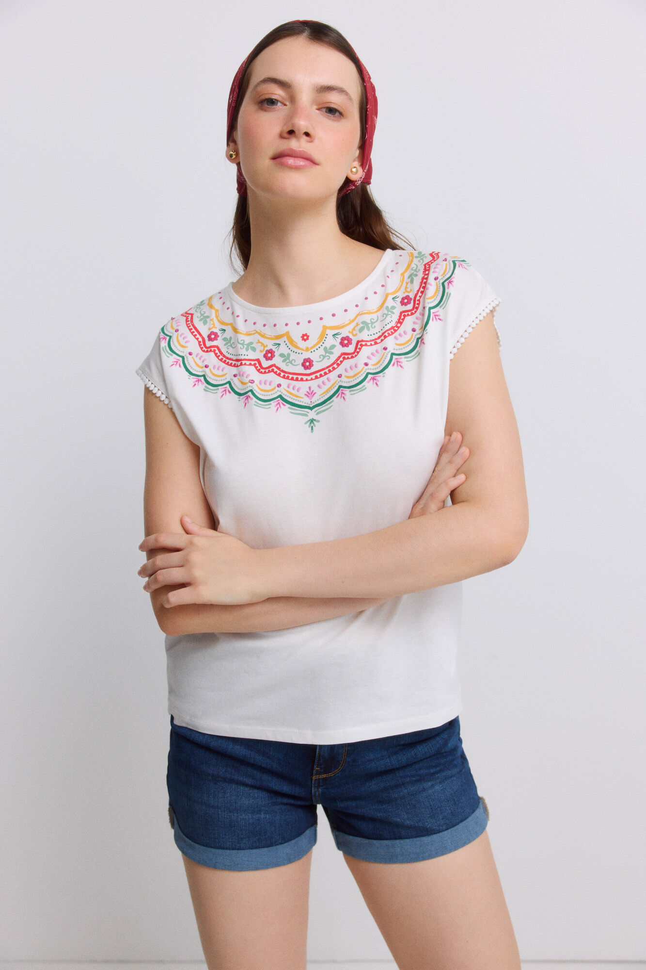 Springfield Playera sin mangas con bolitas