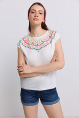 Springfield Playera sin mangas con bolitas blanco