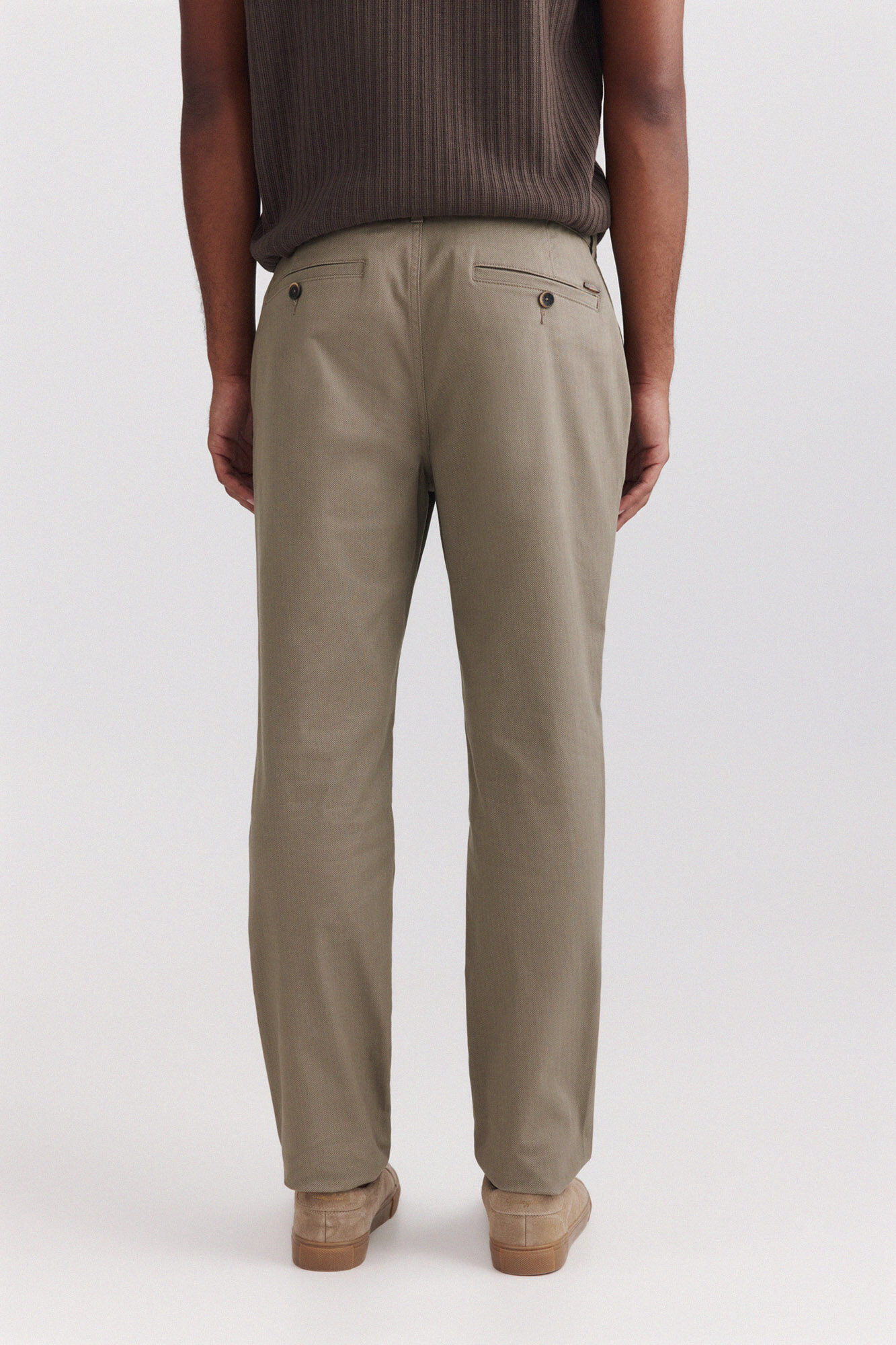 Springfield Pantal&oacute;n chino microestampado slim fit caf&eacute;