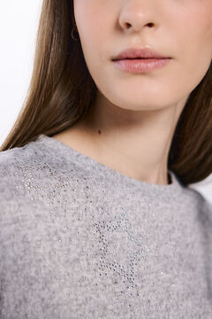 Springfield Playera estrellas tachuelas cristales gris