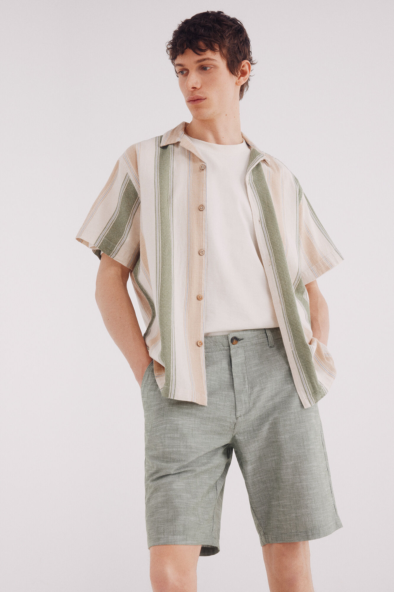 Springfield Bermuda chambray comfort slim fit verde