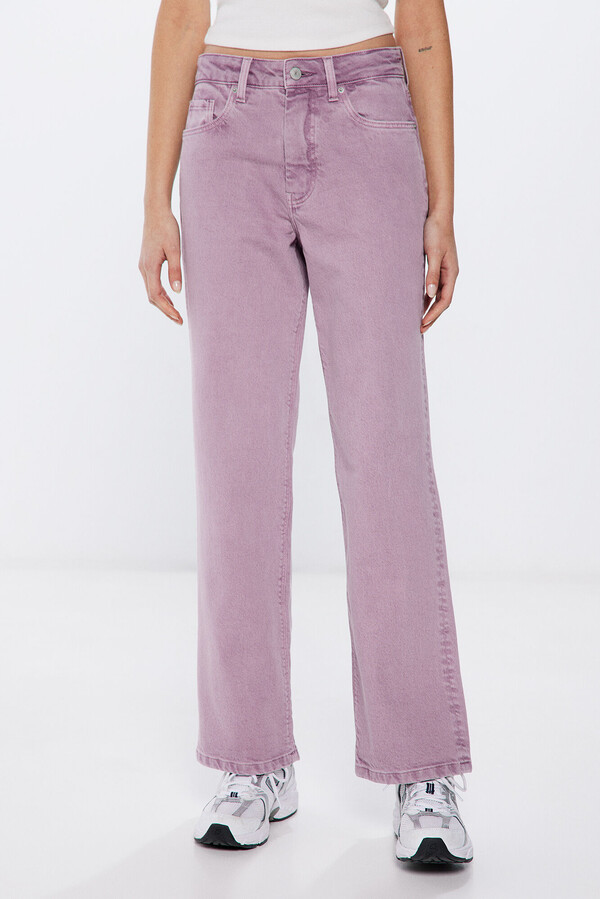 Springfield Jeans straight wide color lila