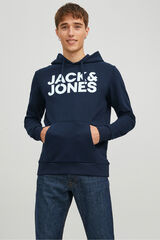Jack & Jones Sudadera con logo y capucha marino